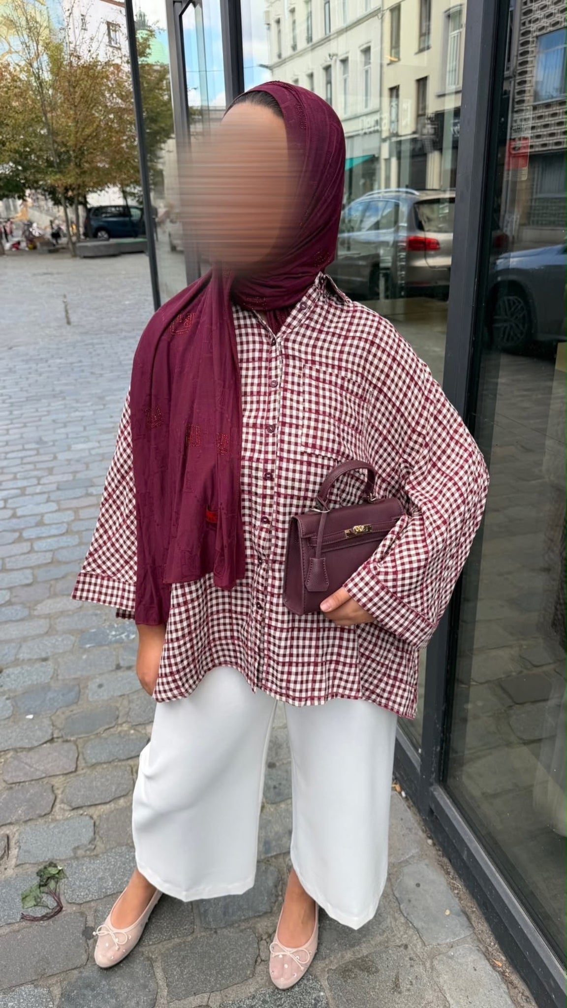 Chemise oversize à carreaux vichy
