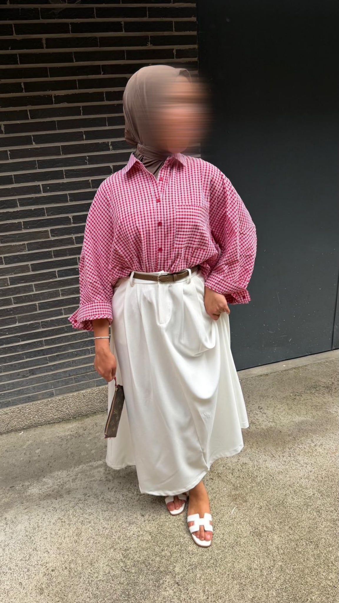 Chemise oversize à carreaux boutonnée