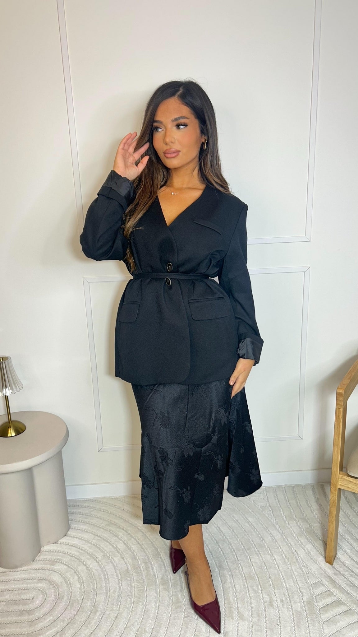 Blazer ceinturé à liens