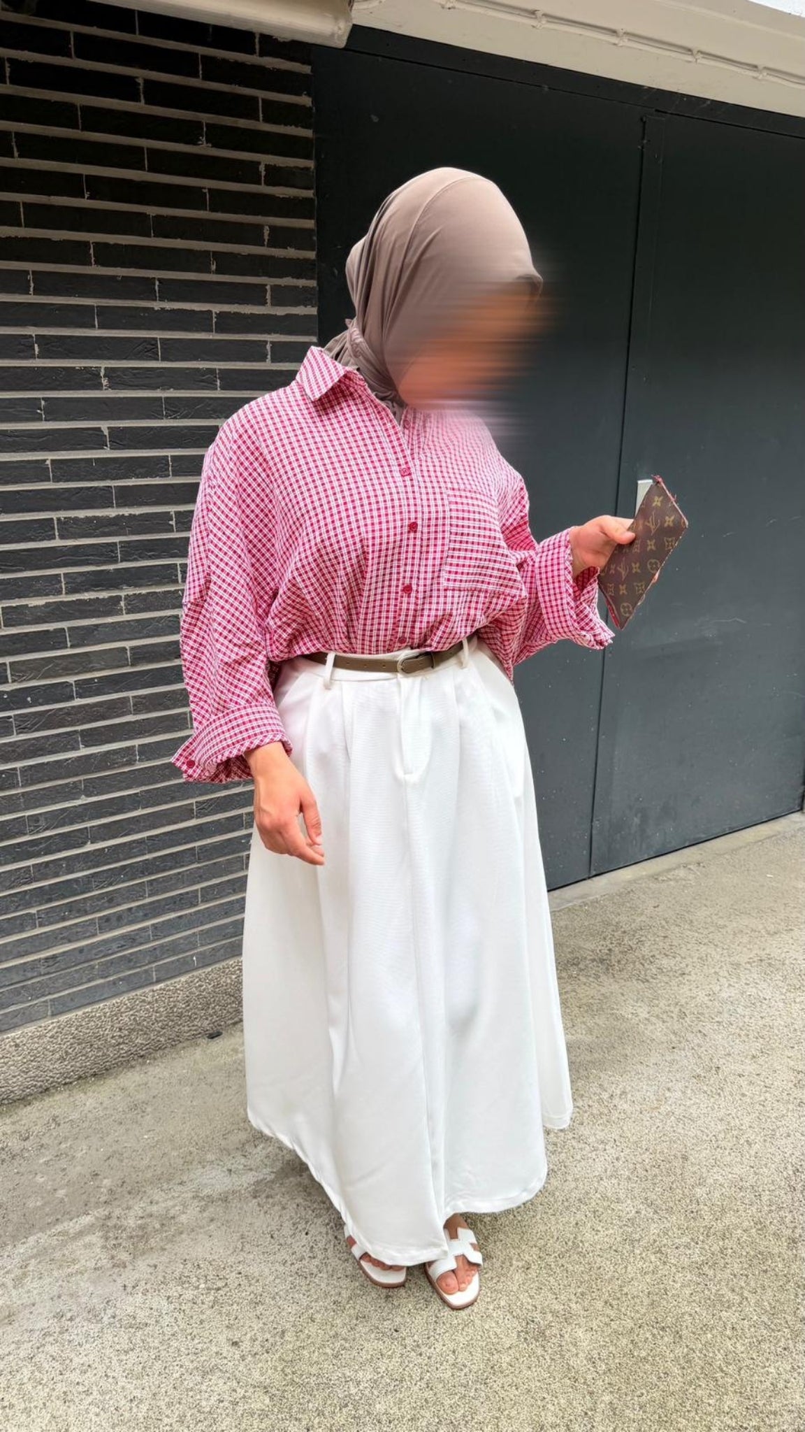 Chemise oversize à carreaux boutonnée