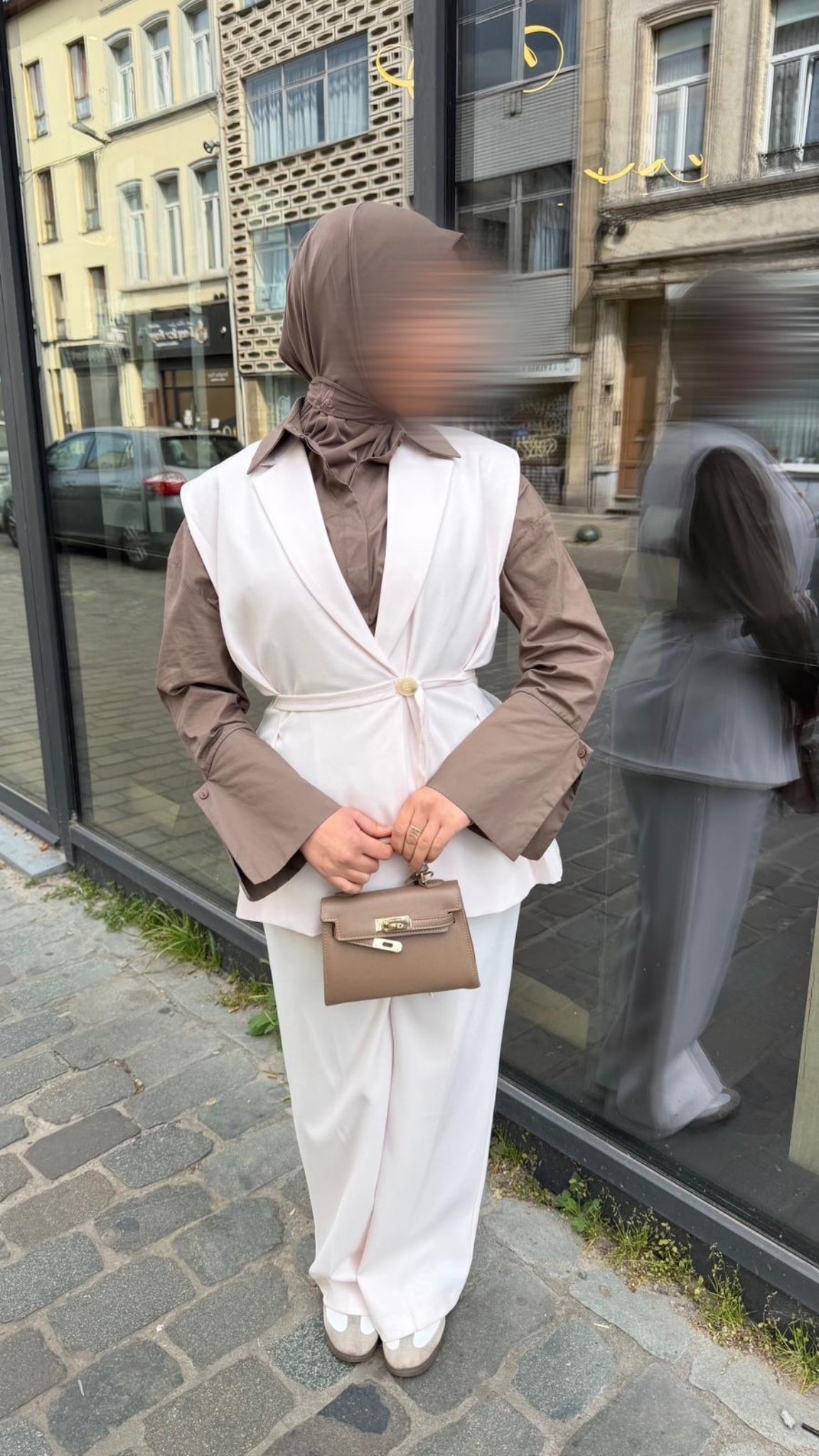 Blazer long à ceinture nouée