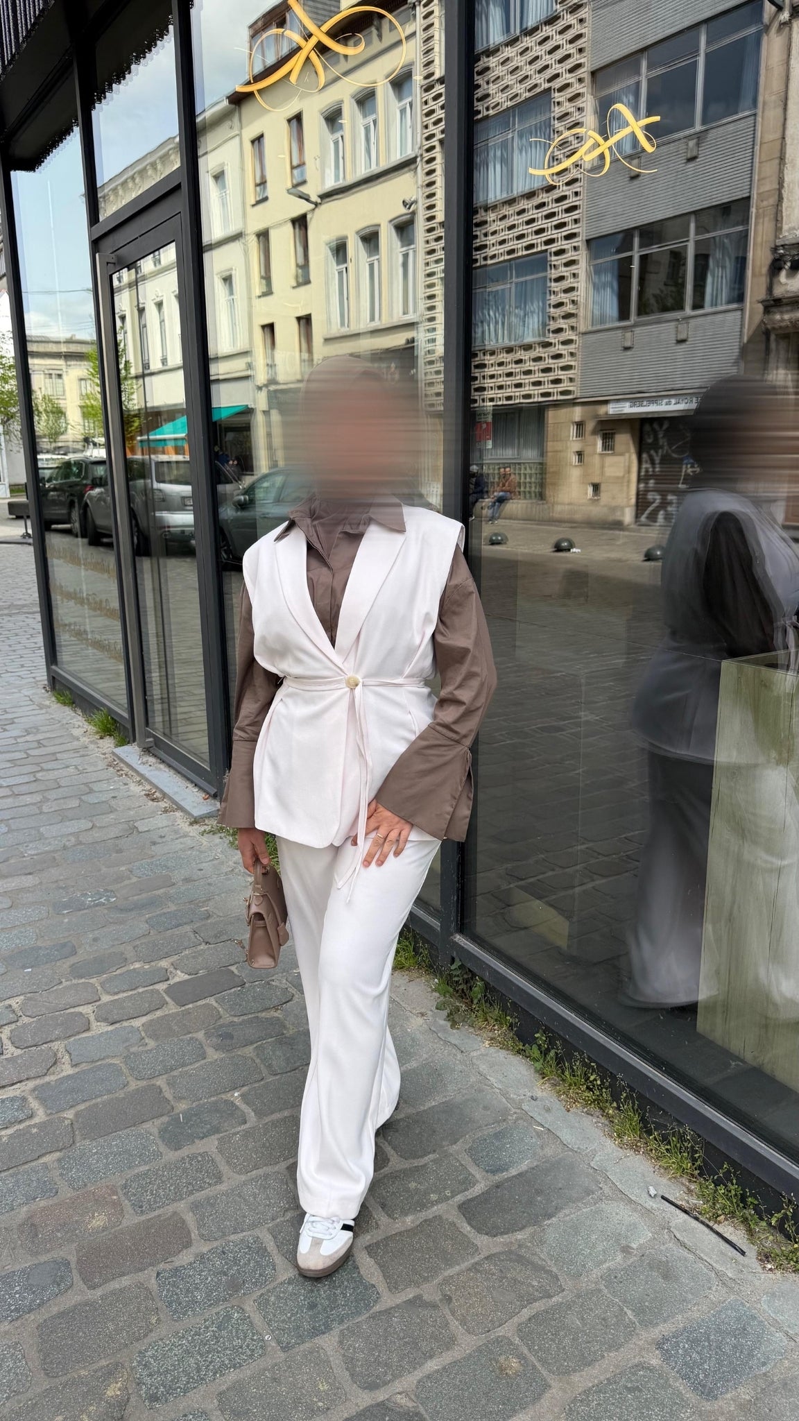Blazer long à ceinture nouée