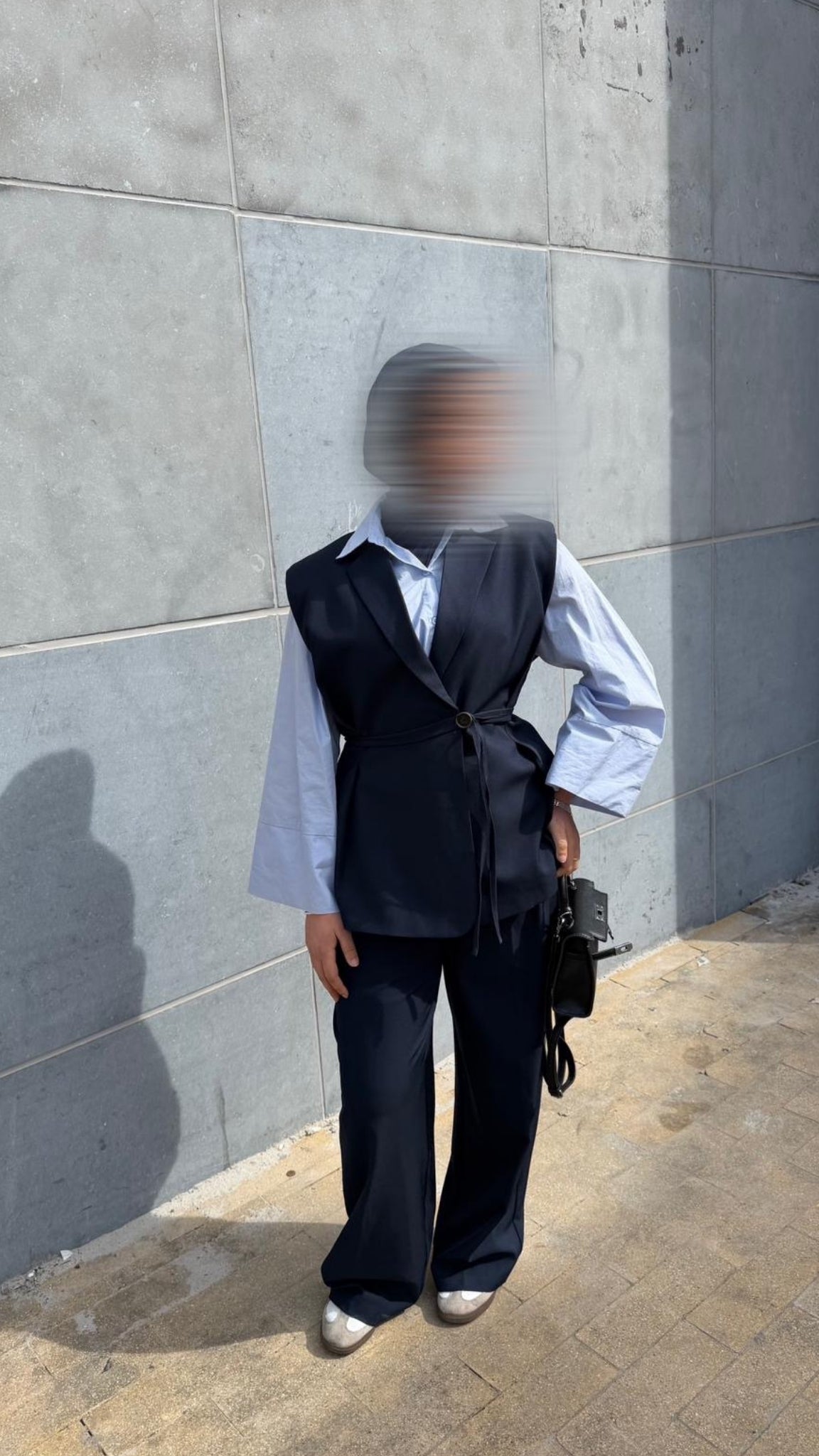 Blazer long à ceinture nouée