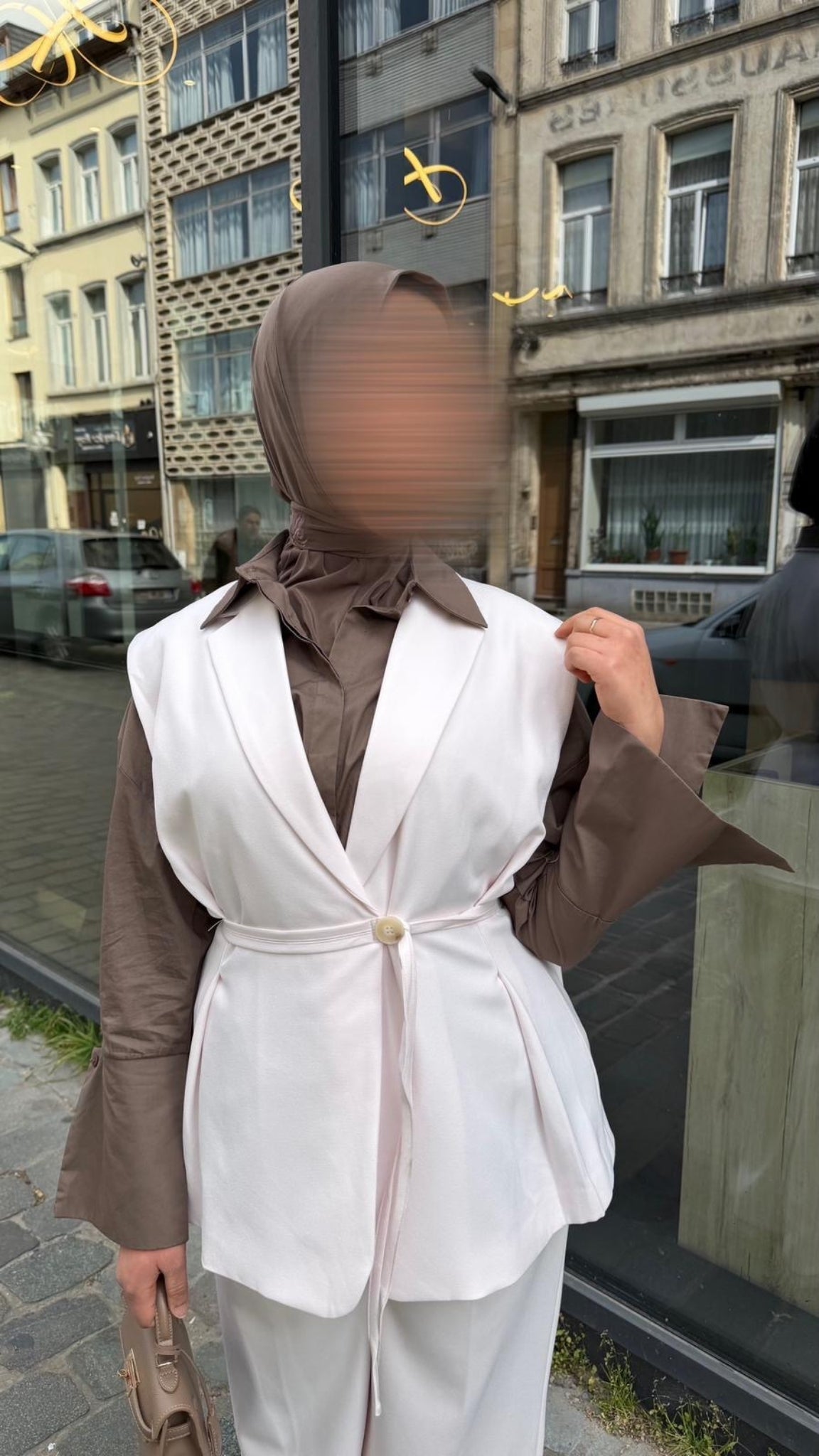 Blazer long à ceinture nouée