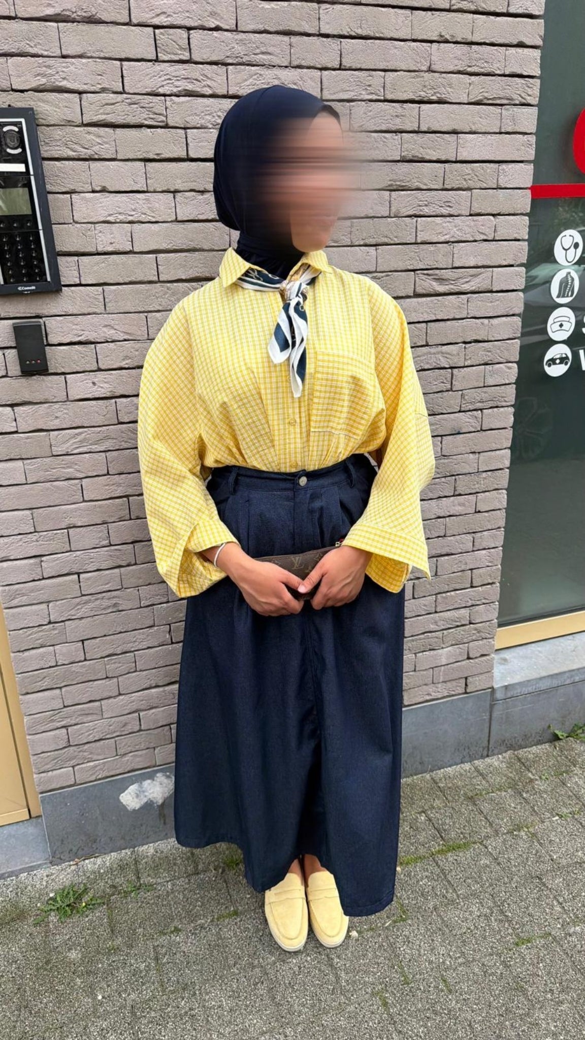 Geruite oversized overhemd met knoopsluiting