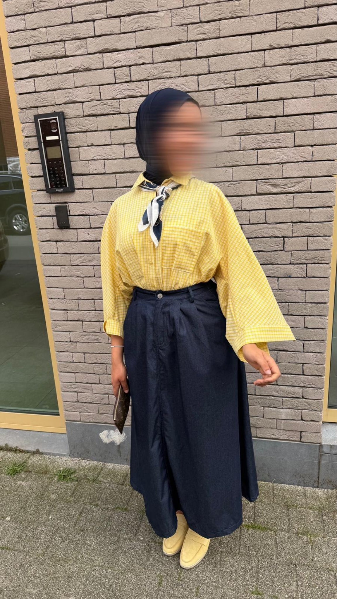 Geruite oversized overhemd met knoopsluiting