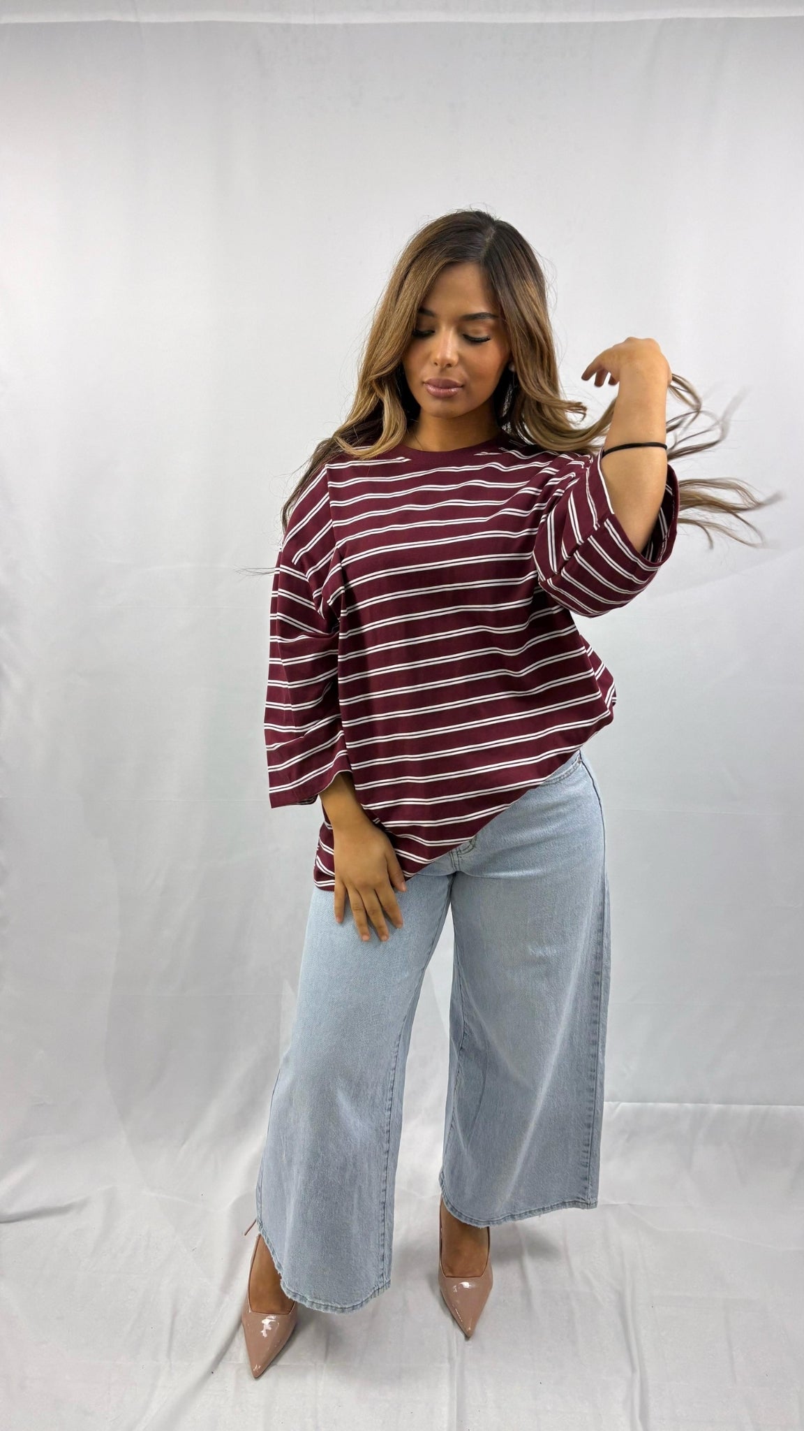 T-shirt oversize à rayures marinières