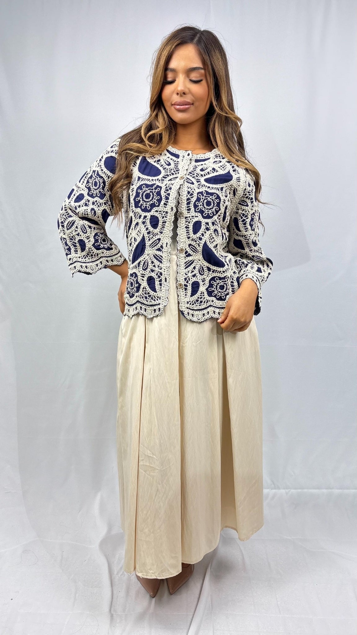 Haut crochet bordure festonnée