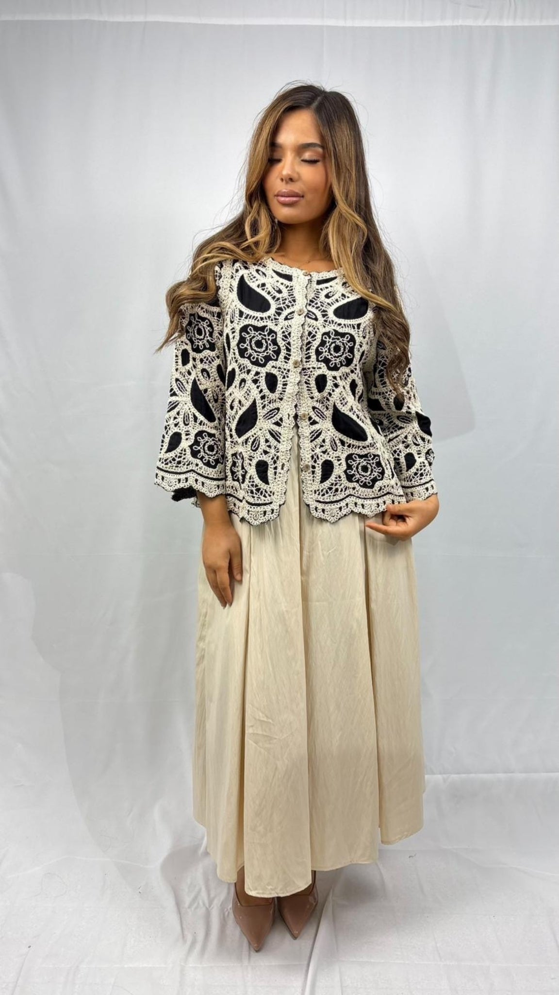 Haut crochet bordure festonnée
